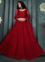 Net Red Bridal Wear Embroidery Work Lehenga Choli